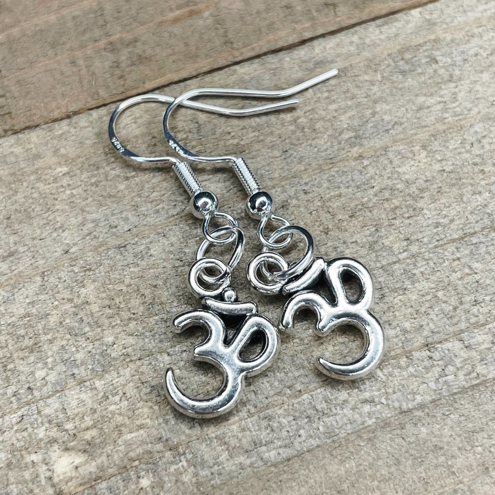 Om Sacred Spiritual Symbol Drop Dangle Earrings